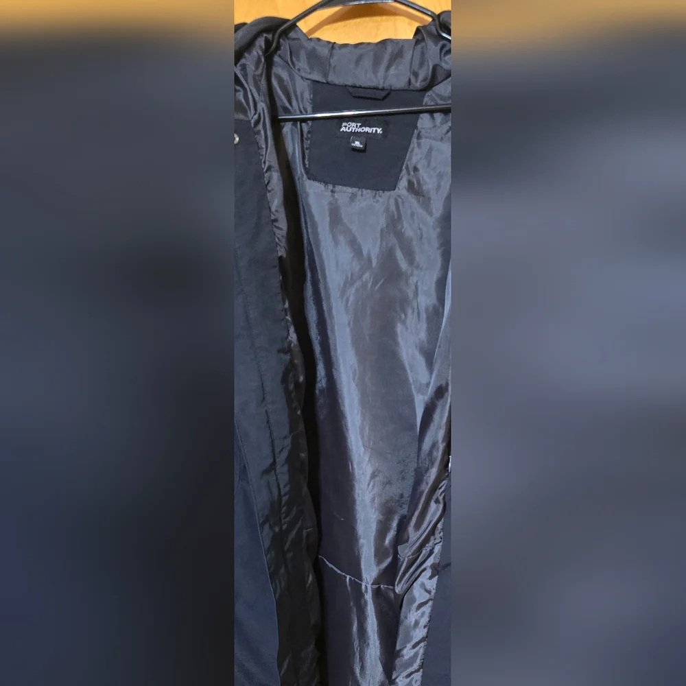 Men's XL Port Authority Cascade Waterproof Hooded Jacket Raincoat Parka Black - Picture 13 of 16